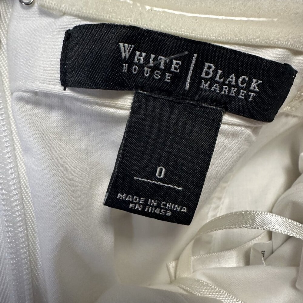 White House Black Market Strapless White and Gold Dress - Picture 12 of 12